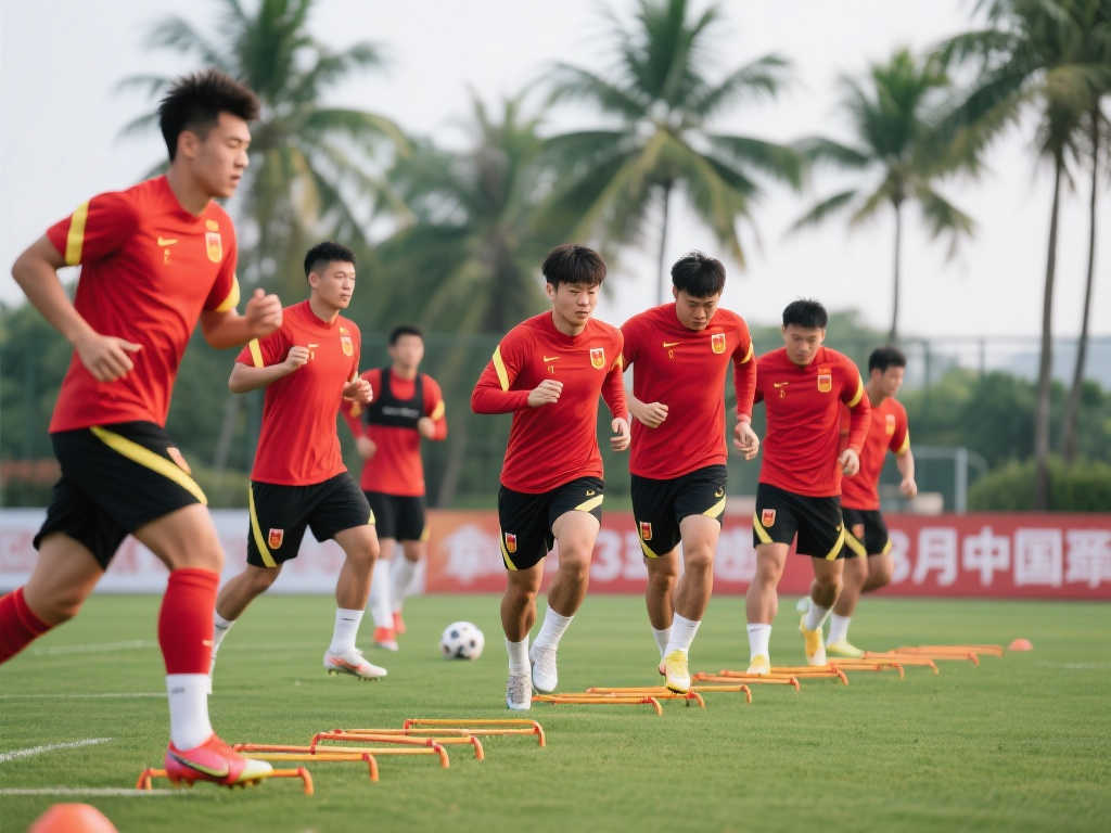 国足海口集训保持斗志与激情 强化体能力争3月拿分